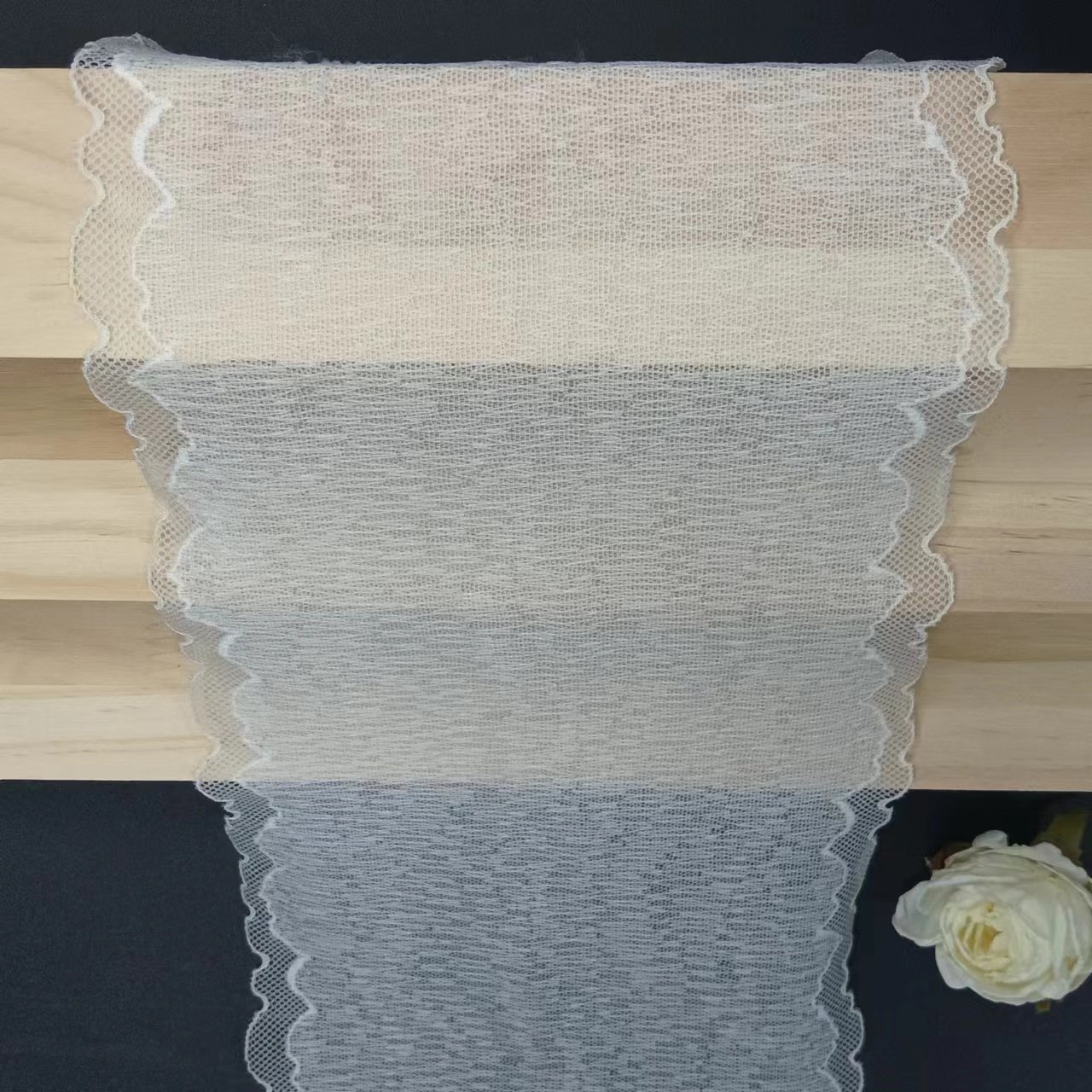 18 cm Trim Underwear Roll Pattern Nylon Spandex Tulle Elastic Lace Trimming Women's White Knitted Customized Size