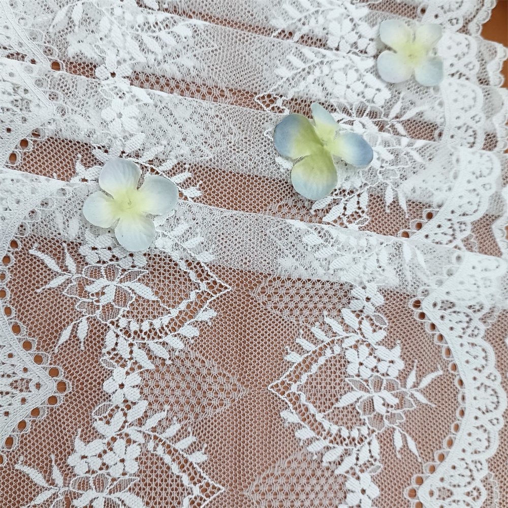 22CM Nylon Spandex Elastic Knitted Lace Trim Stretch Thin Lace Fabric for Clothes Lingerie Underwear Wedding Dresses Accessories
