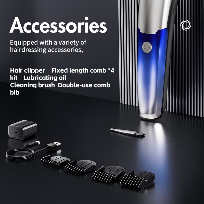 Electric Cordless Rechargeable Clippers Hair Cutting Kit Adjustable Detachable Blade Hair Trimmer Machine Hair Trimmers Clippers