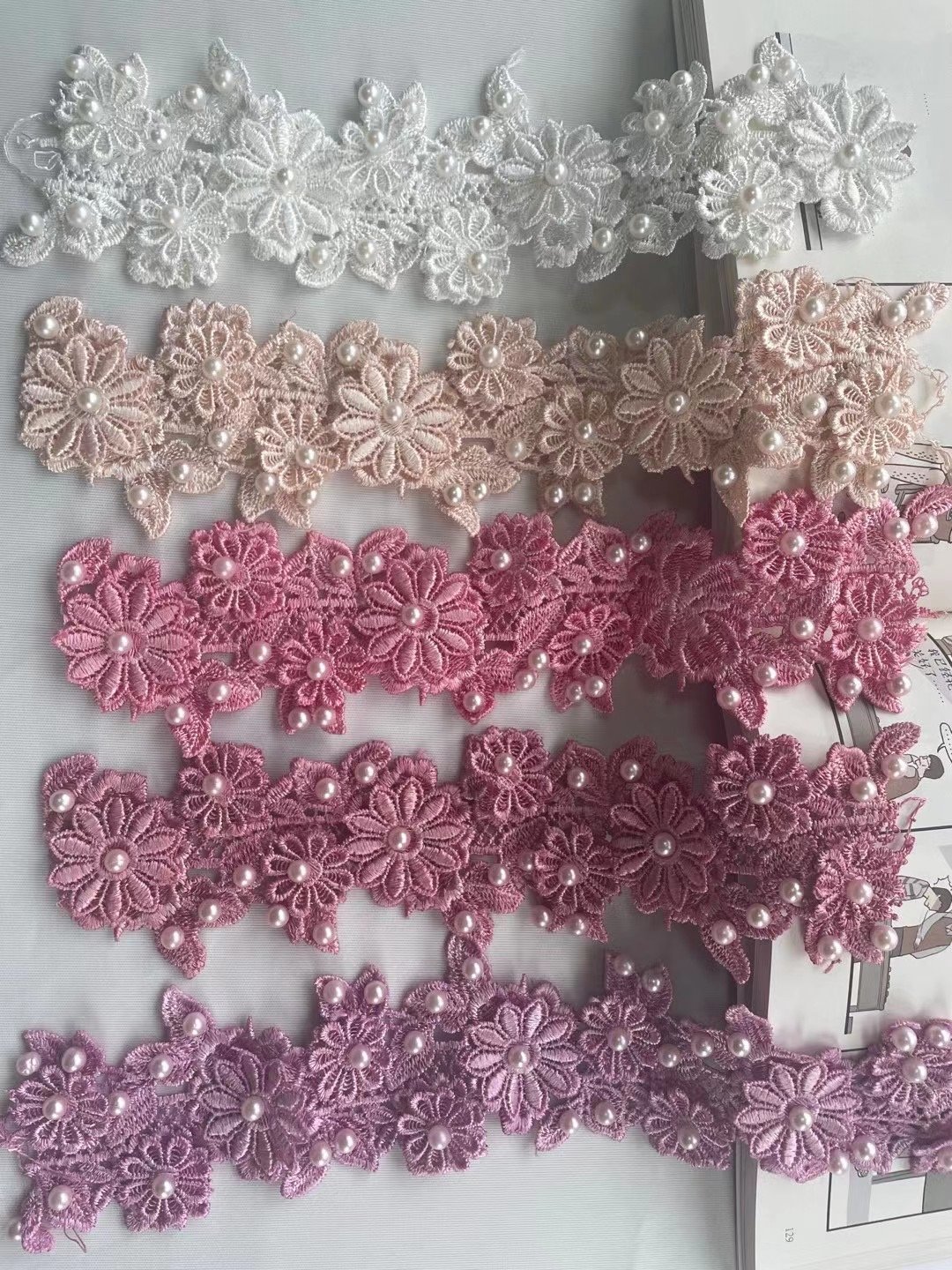 Organza Beaded Skirt Dress Hemline Lace Edging Costume Collar Wedding Ribbon