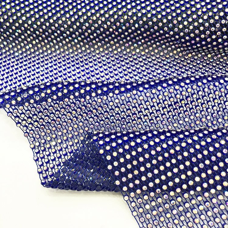 S593 Stretch crystal rhinestone mesh trim by the yard hollow out mesh diamond rhinestone net mesh