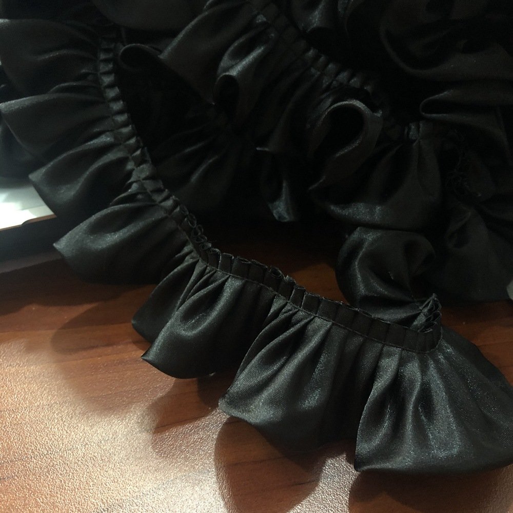 wholesale colorful 5.5cm 2 layer ruffle fabric dress accessories gathered satin pleated chiffon Lace Trim