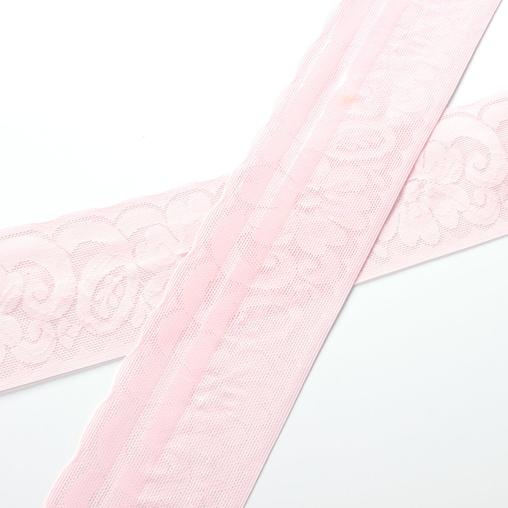 Design Black 8Cm Non-Slip Silicone Elastic Lcae Trim Knitted Lace jacquard elastic Customized Color Pattern logo Lace Elastic