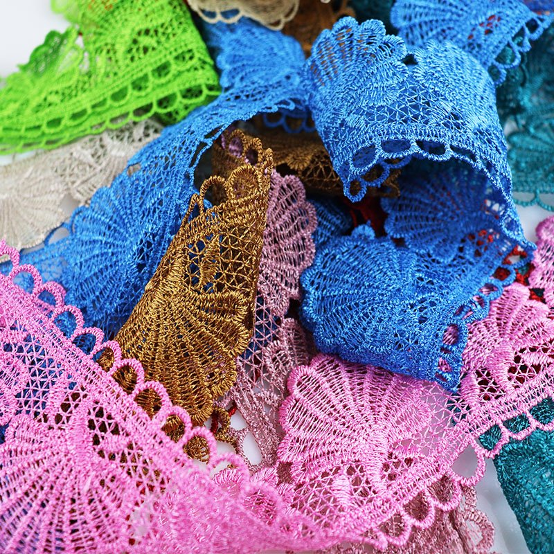 wholesale 2021 lace trimming border polyester chemical embroidery lace trimming for home textiles