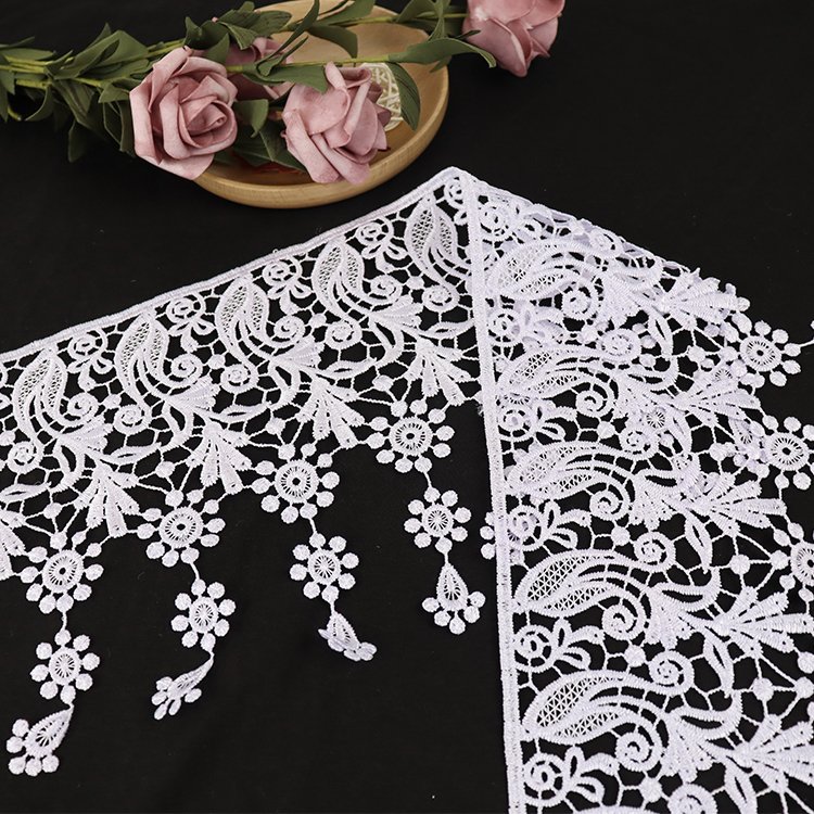 Factory direct sale best price custom 3D embroidery chemical lace trim for garments