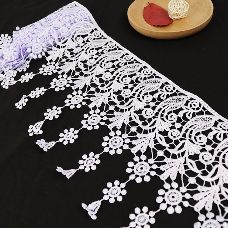 Factory direct sale best price custom 3D embroidery chemical lace trim for garments