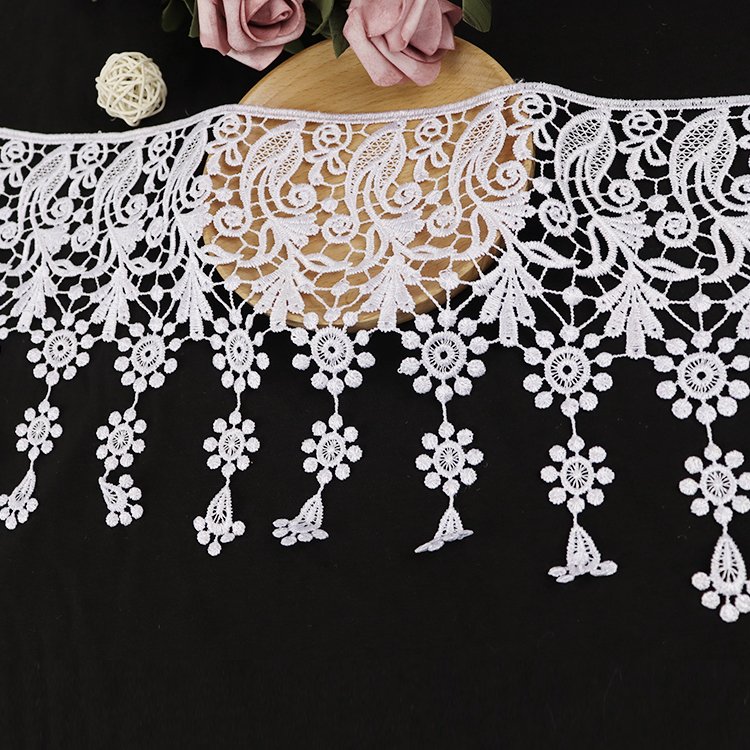 Factory direct sale best price custom 3D embroidery chemical lace trim for garments
