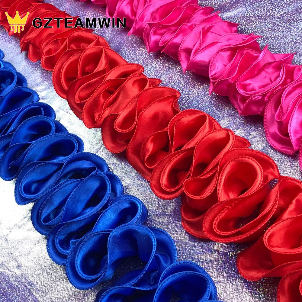 Flower Lace Trim Factory Custom Fashion Designer Dazzling Colorful Floral 3d Flower Trim For Dance Dress
