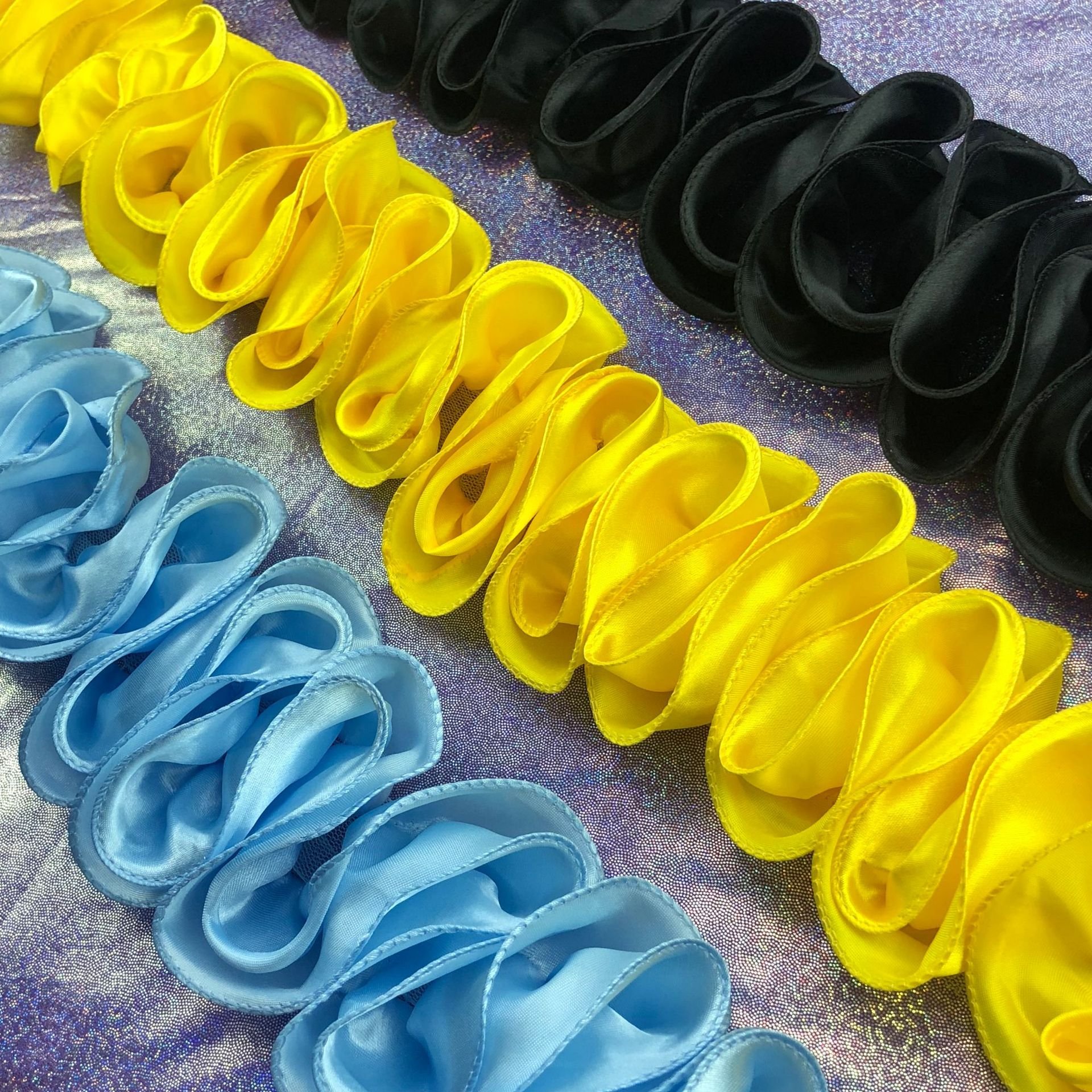 Flower Lace Trim Factory Custom Fashion Designer Dazzling Colorful Floral 3d Flower Trim For Dance Dress