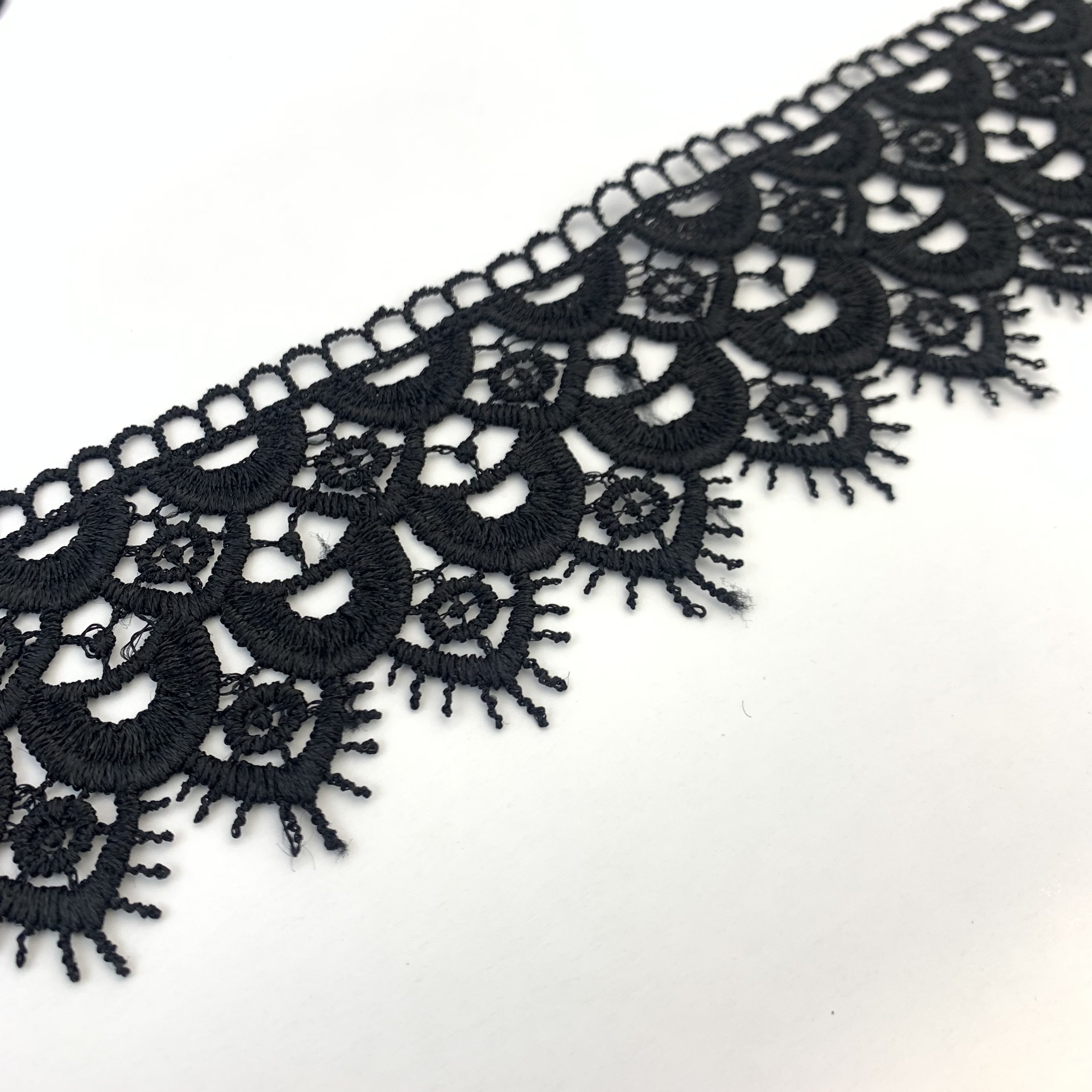 High Quality Black Vintage Embroidery Water Soluble Laces Fabrics Trim For Women Luxury Gold Lace