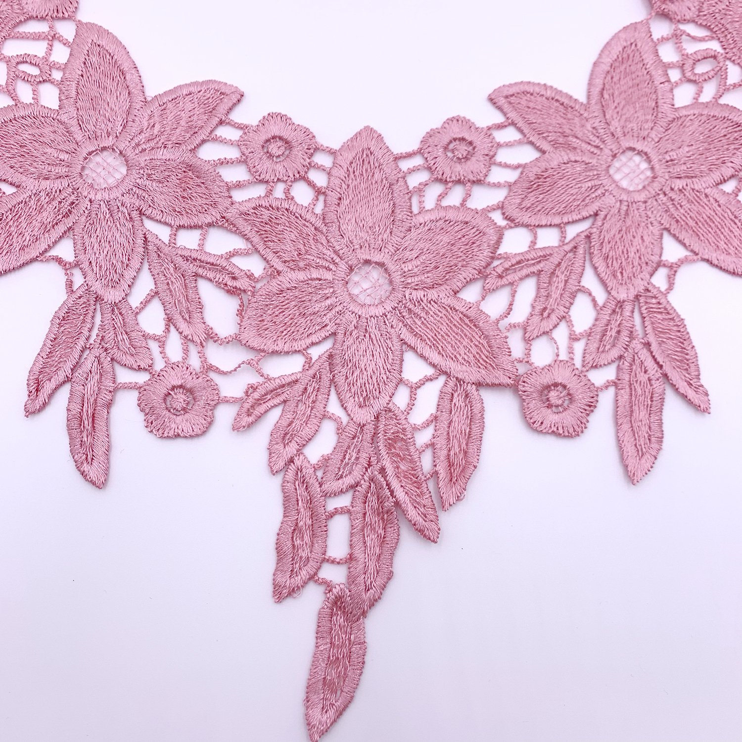 High Quality Design Custom Neck Lace Water Soluble Cuello De Encaje Guipureneck Collar Lace Trim