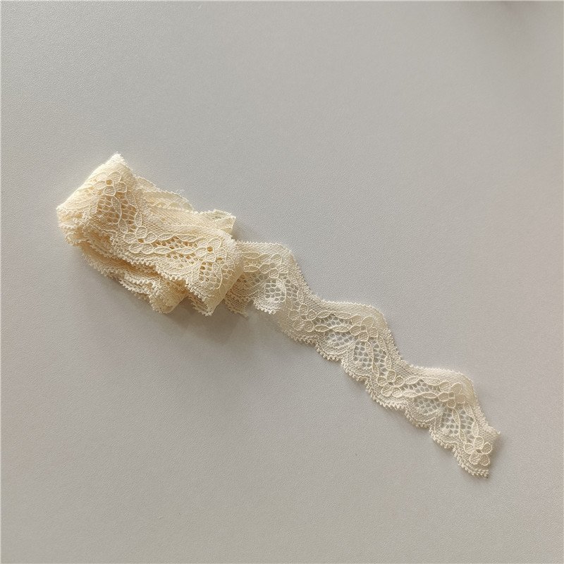 YIC2 3cm Stretch elastic Lace Trim Floral Lace Fabric Elastic Lace Ribbons for Crafts and Gift Wrapping Decorating