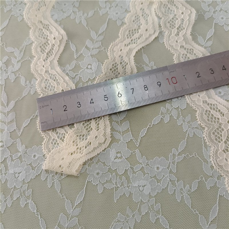 YIC2 3cm Stretch elastic Lace Trim Floral Lace Fabric Elastic Lace Ribbons for Crafts and Gift Wrapping Decorating