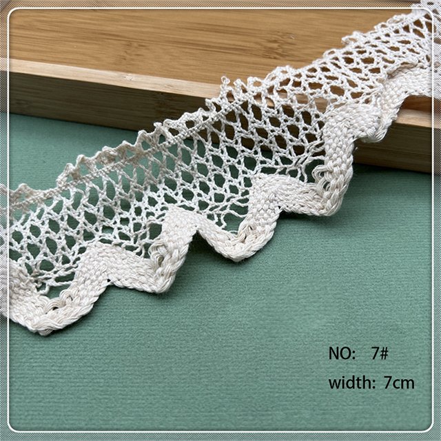 Elastic Cotton Thread Lace Cotton Crochet ruffle lace trim for clothing