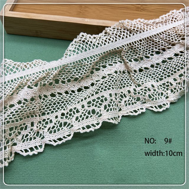 Elastic Cotton Thread Lace Cotton Crochet ruffle lace trim for clothing