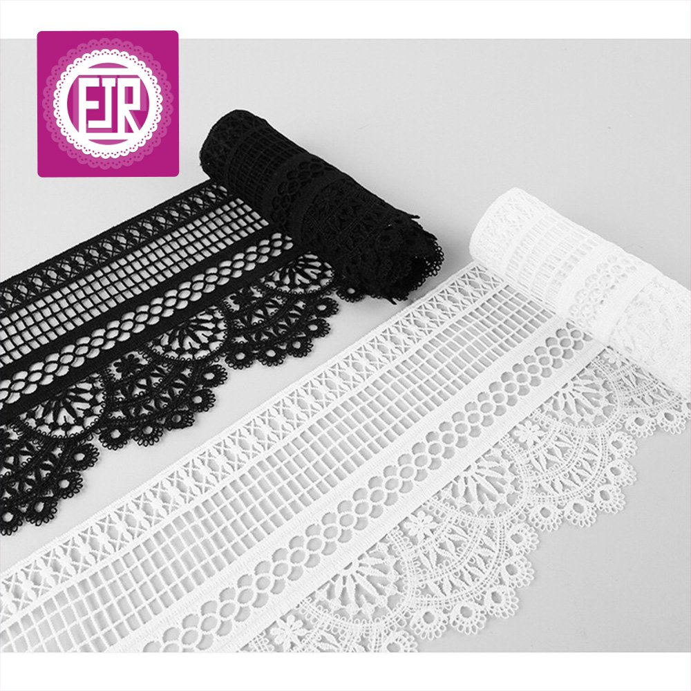 10.5cm wide scalloped border lace trim for garment
