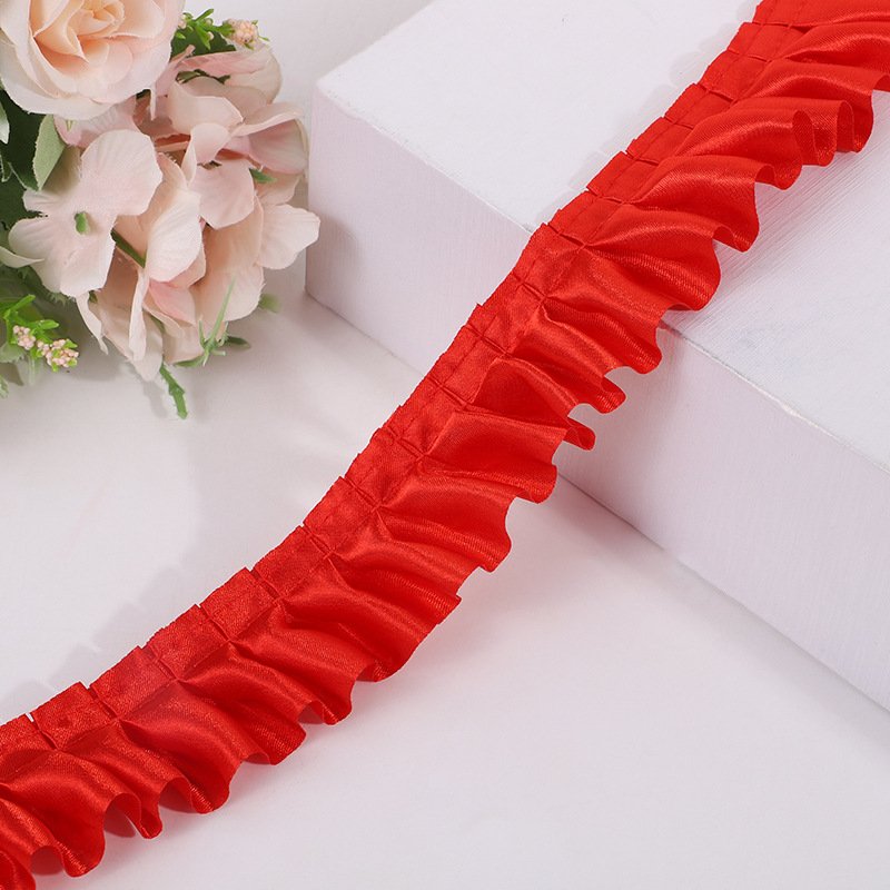 wholesale colorful sewing trimming garment accessories gathered ruffle pleated lace trim