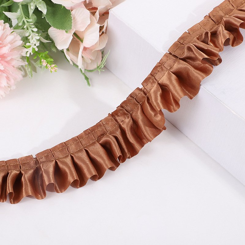 wholesale colorful sewing trimming garment accessories gathered ruffle pleated lace trim