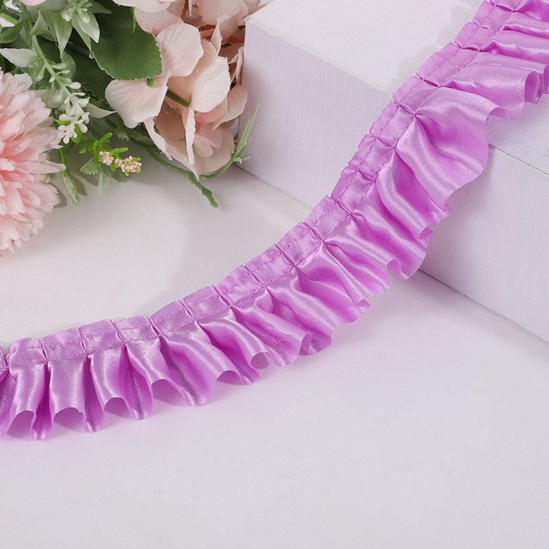wholesale colorful sewing trimming garment accessories gathered ruffle pleated lace trim