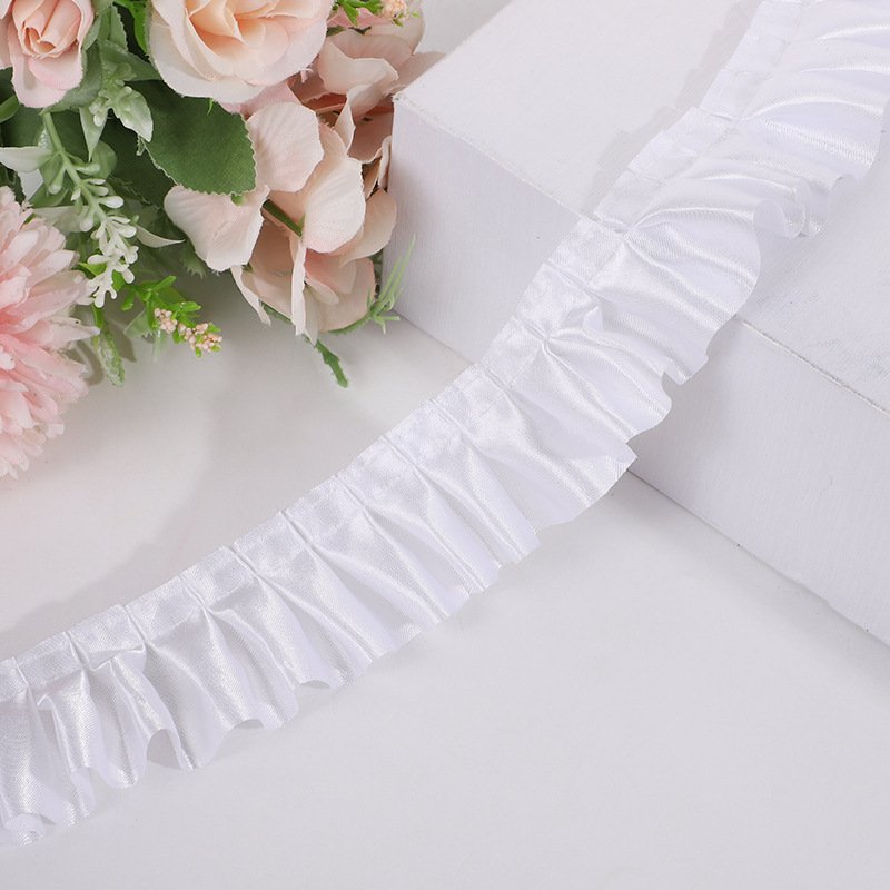 wholesale colorful sewing trimming garment accessories gathered ruffle pleated lace trim