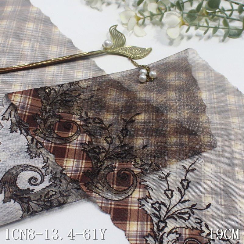 Fresh Soft Printed Tulle Colorful Flower Embroidery Lace Trim 19cm Voile Lace Fabrics For Women Lingerie wholesale