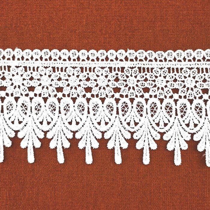 Dress lace trim Polyester and milk embroidery guipure lace trim big wholesaler for Clothing accessories