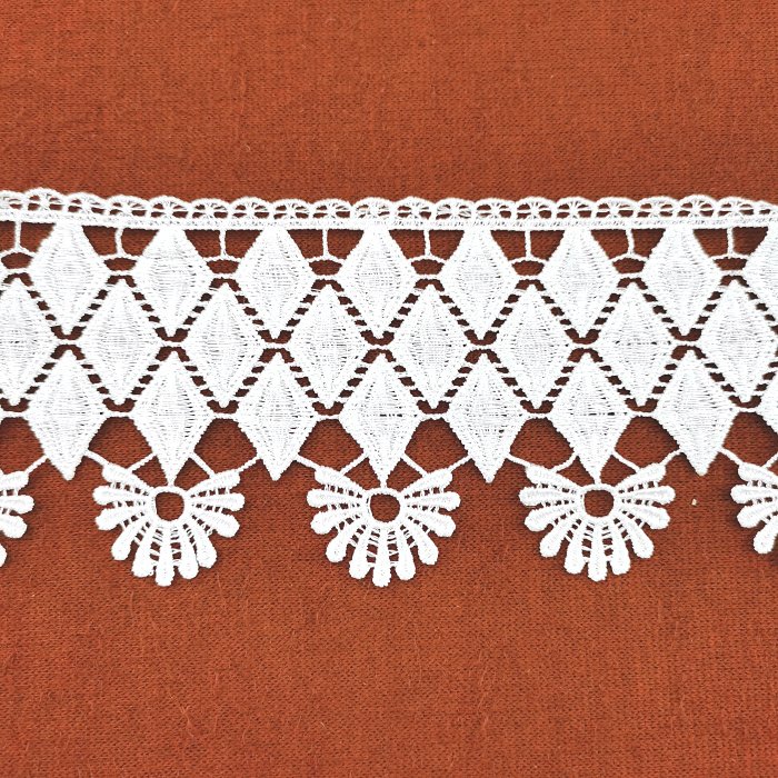 Dress lace trim Polyester and milk embroidery guipure lace trim big wholesaler for Clothing accessories