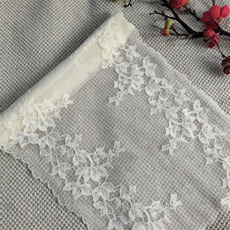 E5047 22.5cm Stretch Elastic Lace Trim Floral Lace Fabric Elastic Lace embroidery jacquard ribbon trim sewing accessories