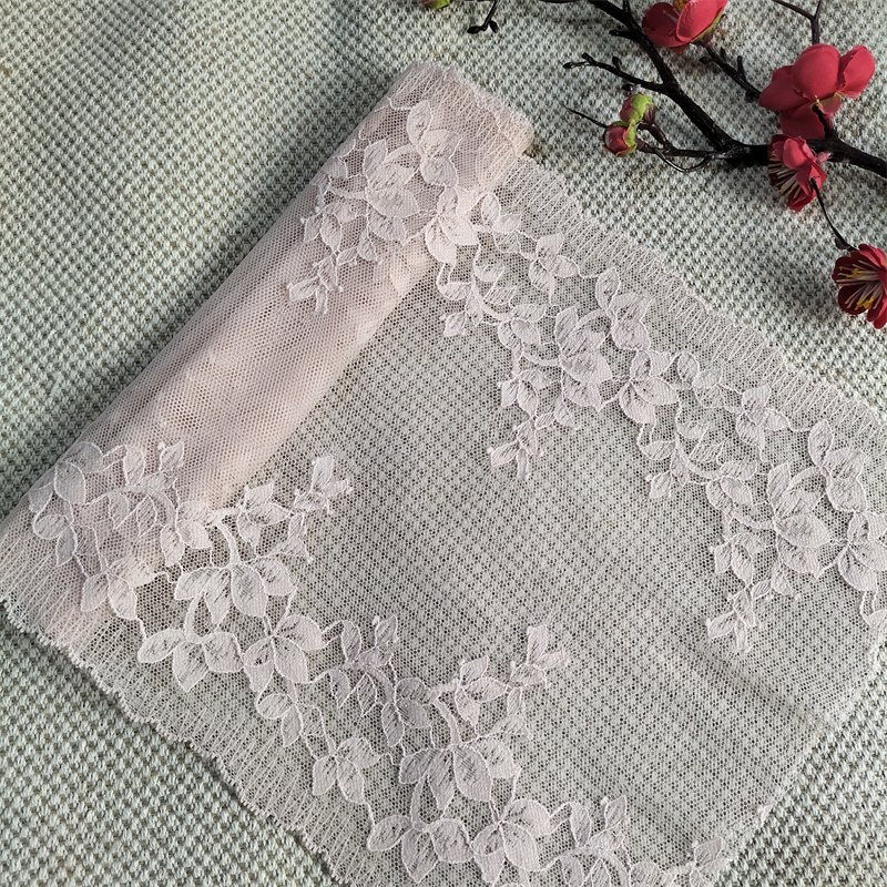 E5047 22.5cm Stretch Elastic Lace Trim Floral Lace Fabric Elastic Lace embroidery jacquard ribbon trim sewing accessories