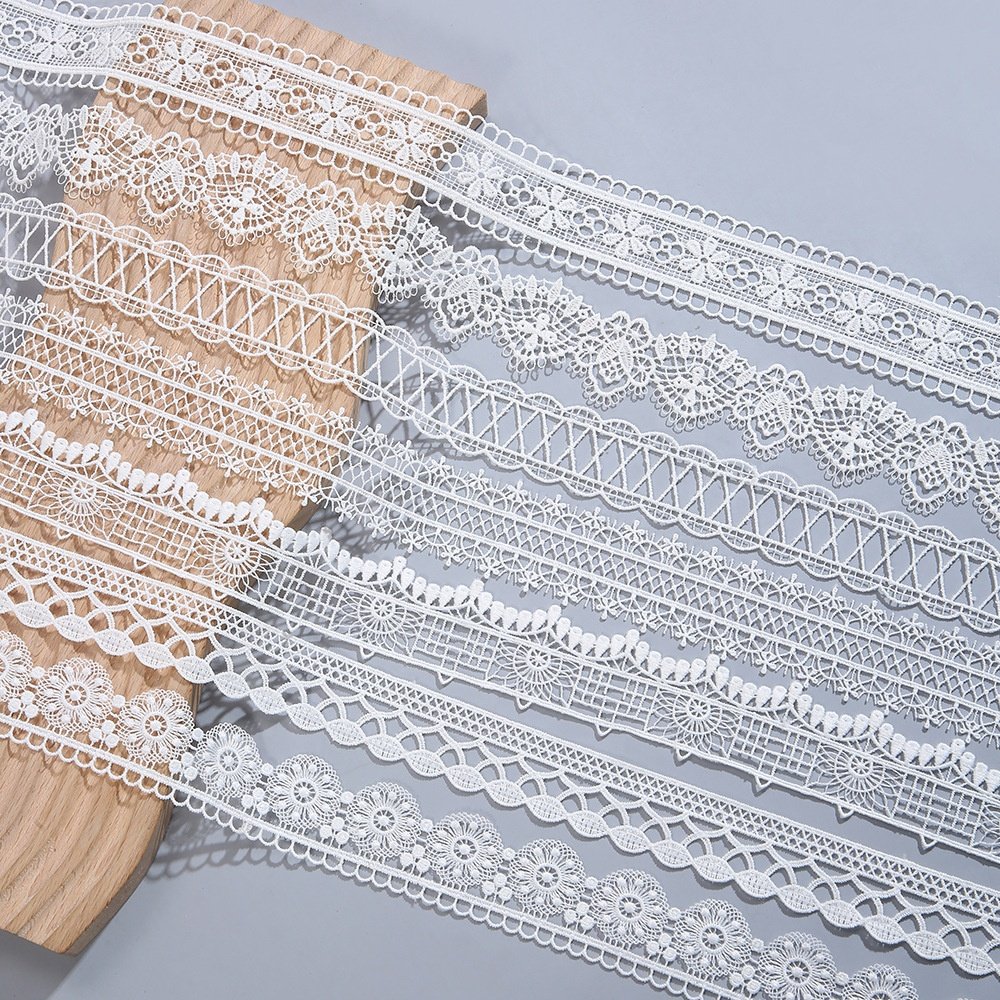 Garment Trims Wholesale Water Soluble Polyester Lace Chemical Colorful Trim Lace For Sale