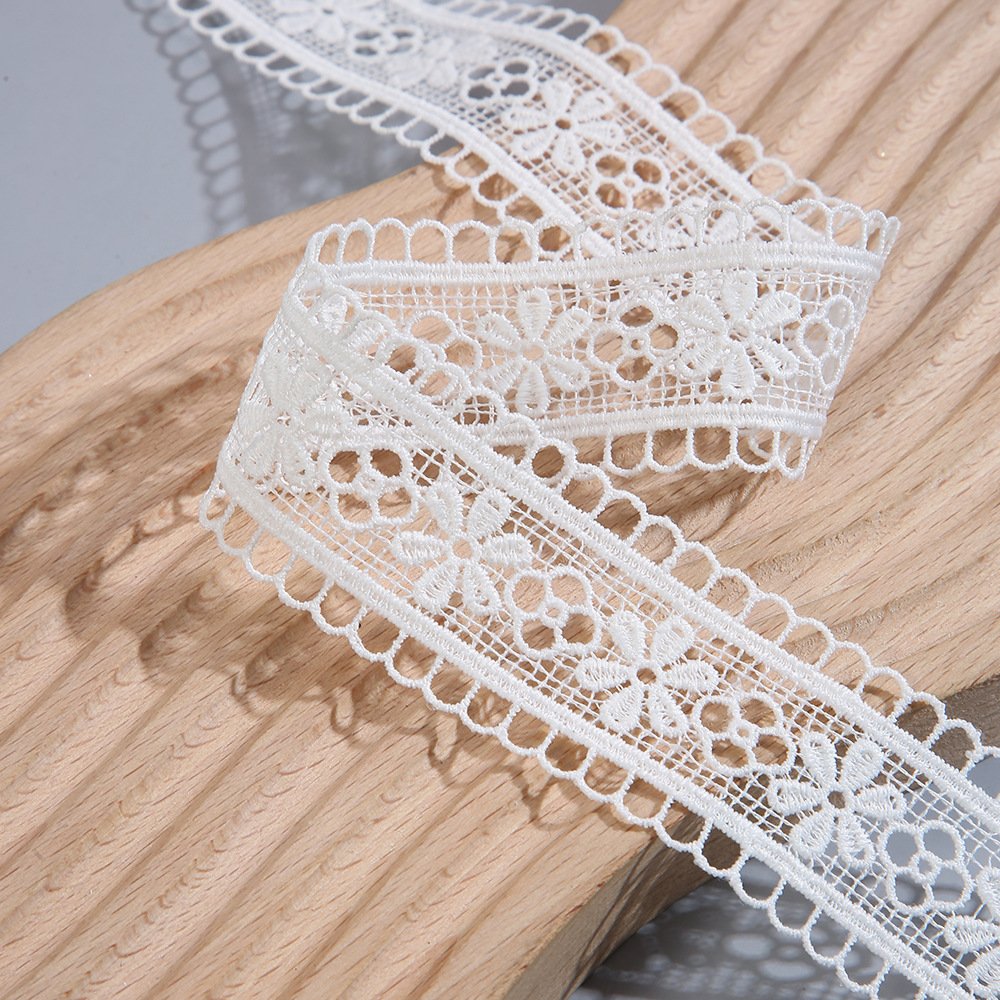 Garment Trims Wholesale Water Soluble Polyester Lace Chemical Colorful Trim Lace For Sale