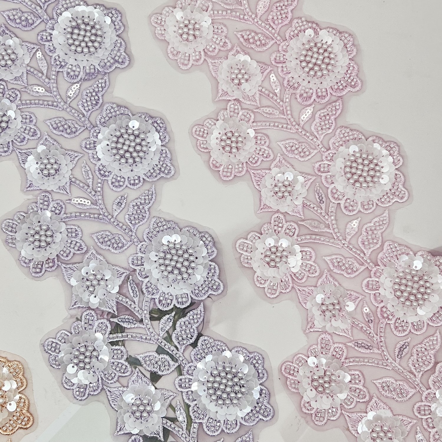 2024 New Pakistan high-end clothing accessories white beaded embroidered bridal accessories water soluble lace trim