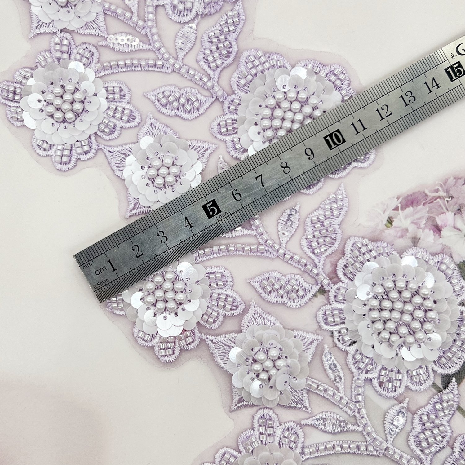 2024 New Pakistan high-end clothing accessories white beaded embroidered bridal accessories water soluble lace trim