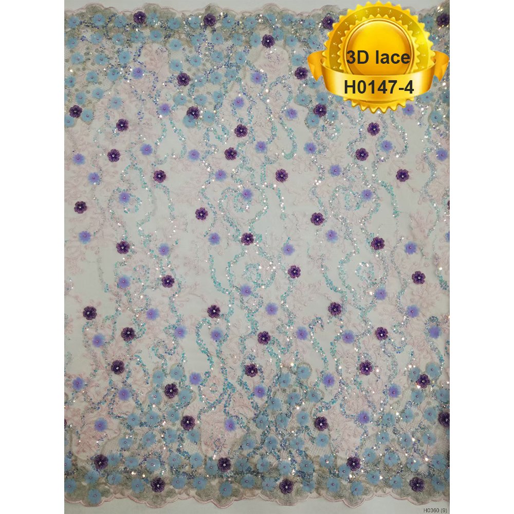 Guangzhou felicia 3d flower lace trim french bridal dress handmade beaded and sequins home textiles tulle lace fabric