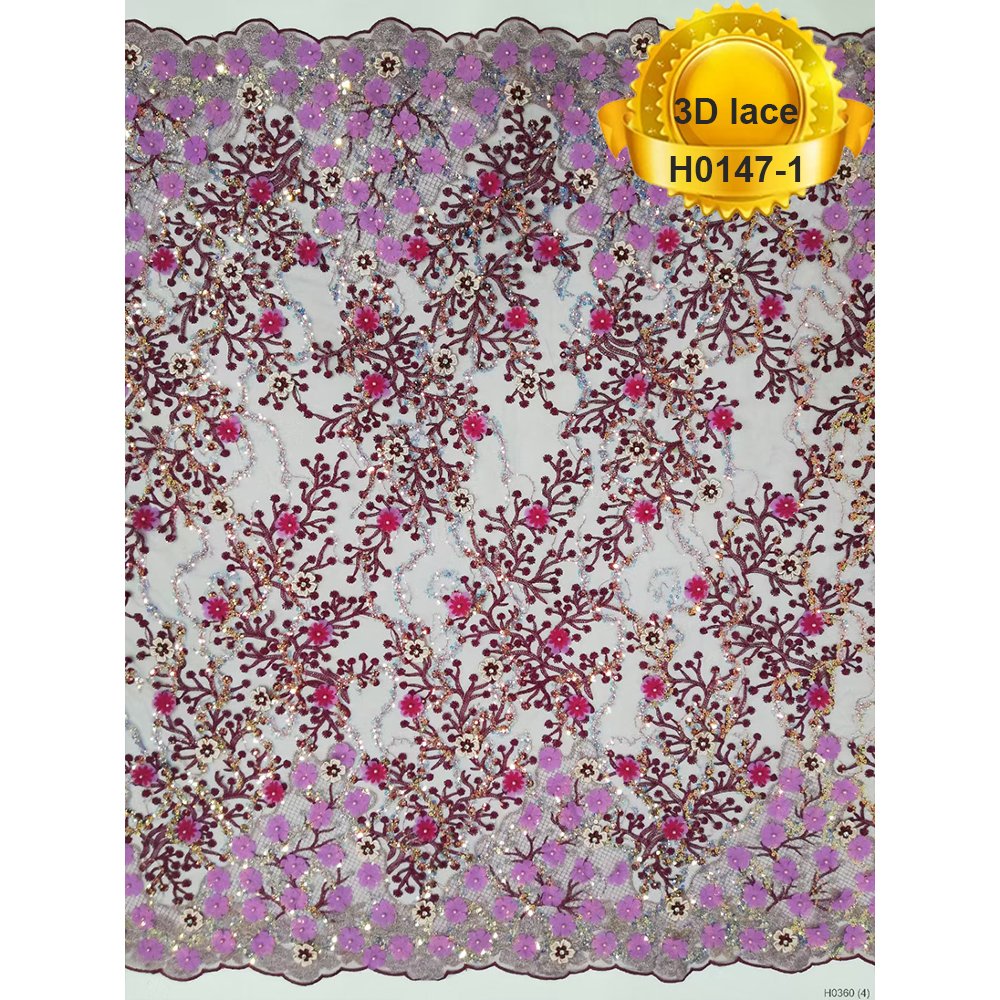 Guangzhou felicia 3d flower lace trim french bridal dress handmade beaded and sequins home textiles tulle lace fabric