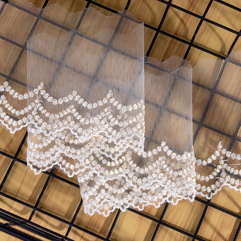 Guipure Lace Trim black underwear accessories water soluble tulle embroidered nylon mesh lace trimming