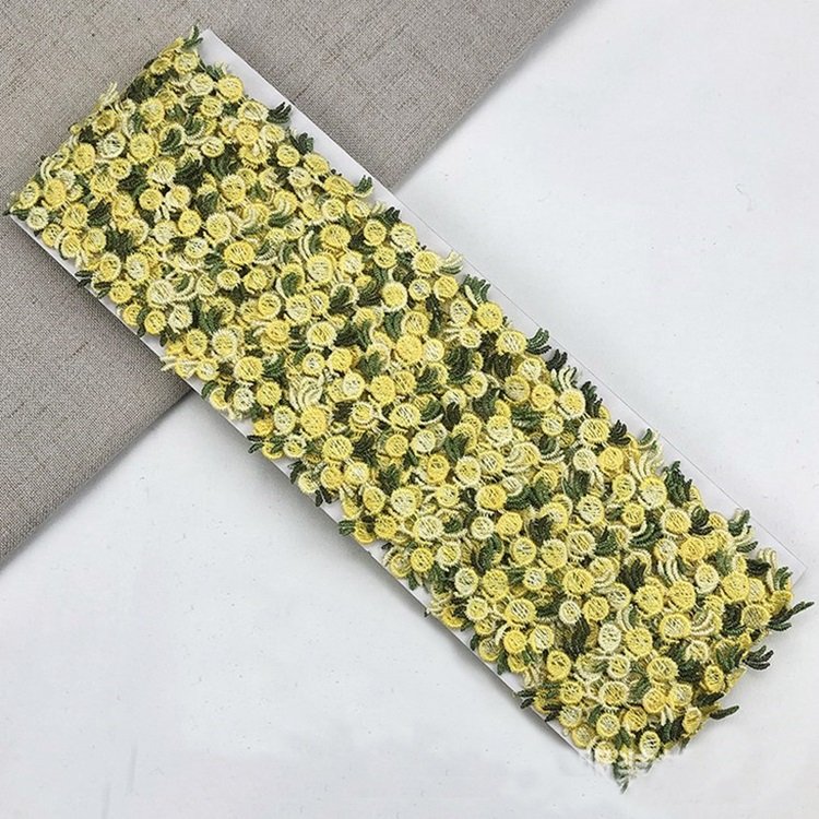 Wholesale 2cm Garment Accessory Floral Ribbon Trim Embroidered Lace Ribbon Flower Embroidery Lace Trim for Hair Ornament