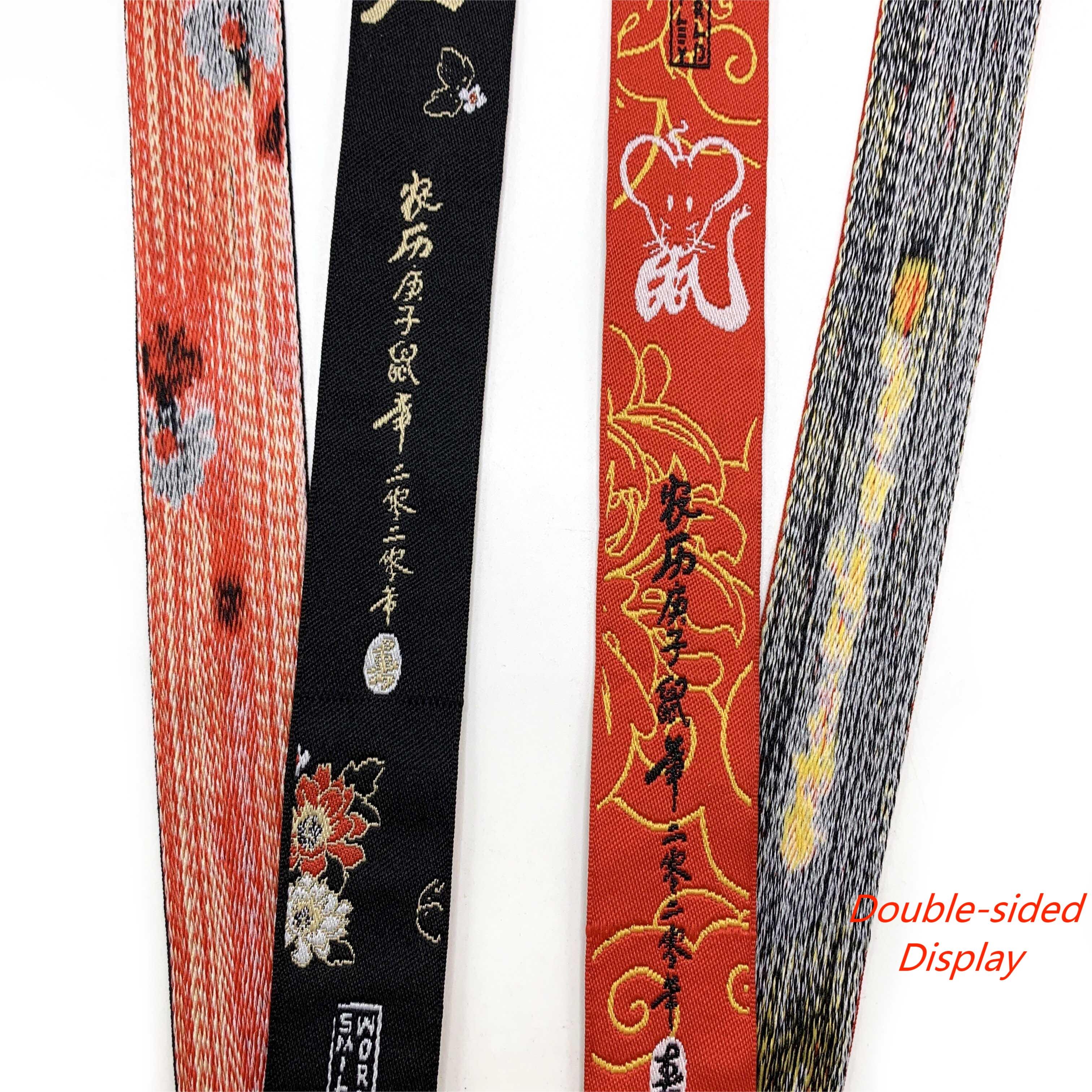 For Custom Garment Accessory Eco-friendly 4 CM Logo Jacquard Fabric Trim Webbing 100% Polyester Jacquard Webbing
