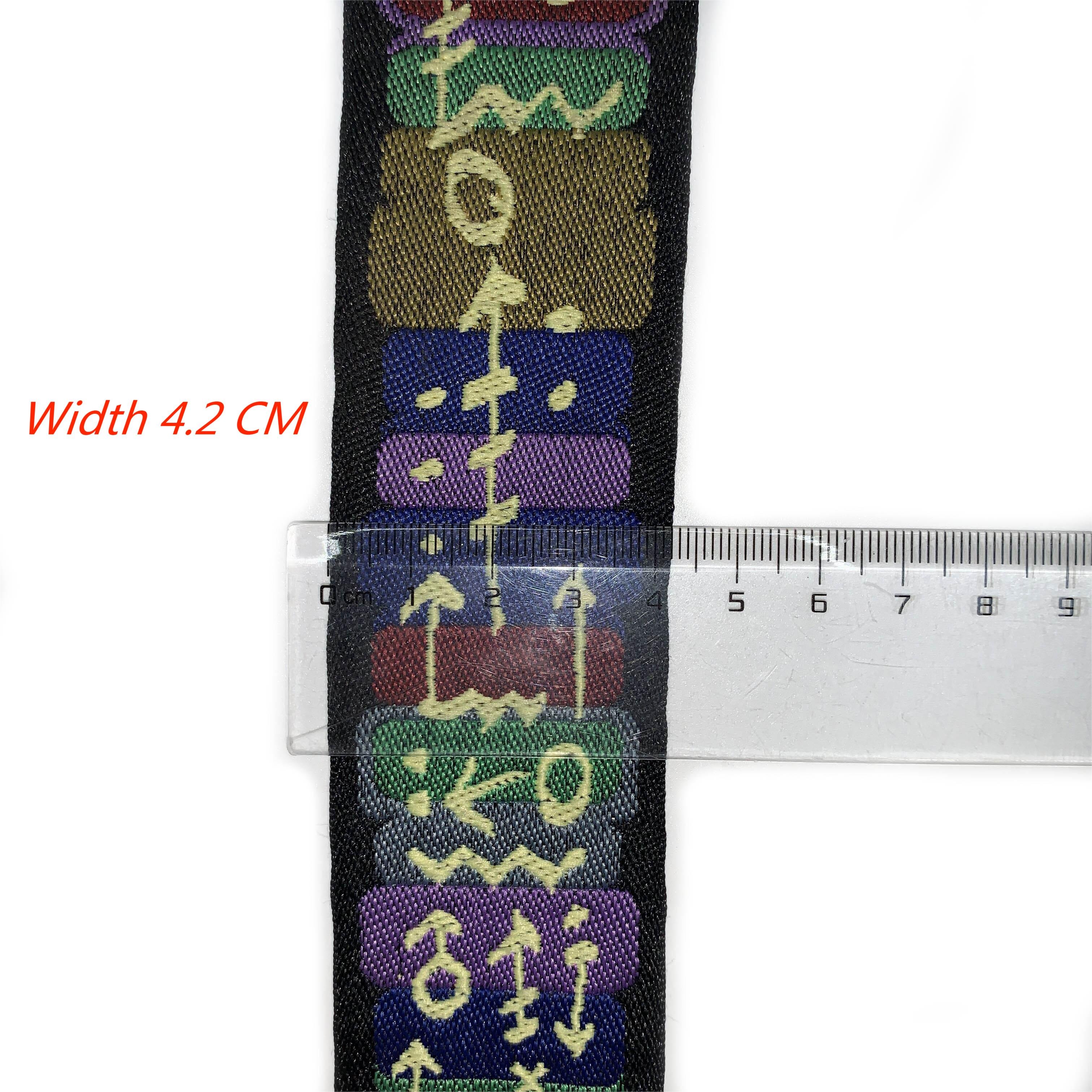 For Custom Garment Accessory Eco-friendly 4 CM Logo Jacquard Fabric Trim Webbing 100% Polyester Jacquard Webbing