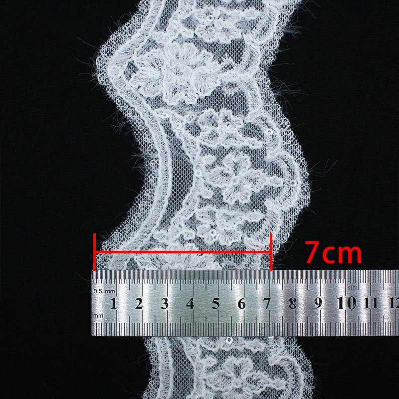 White trim decor lace trimming lace embroidery french tulle lace fabric for wedding evening dress