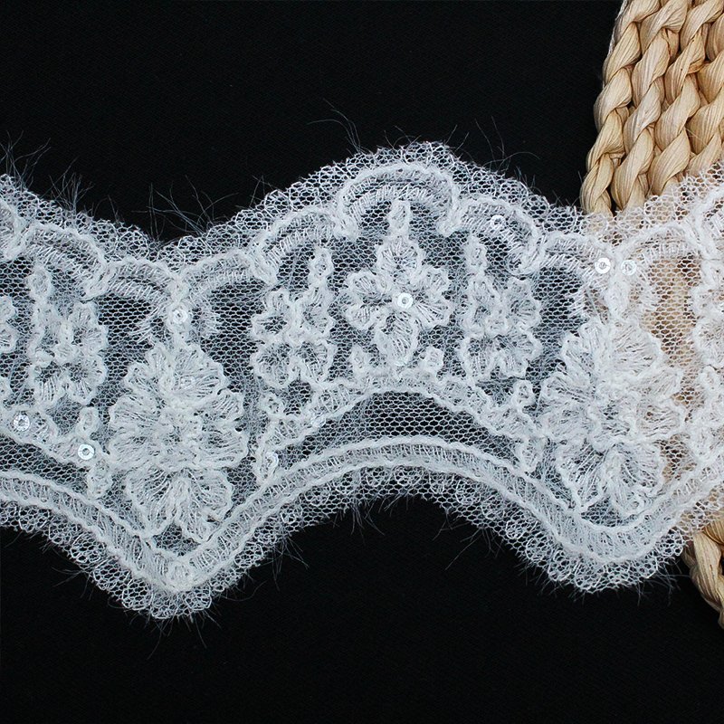 White trim decor lace trimming lace embroidery french tulle lace fabric for wedding evening dress