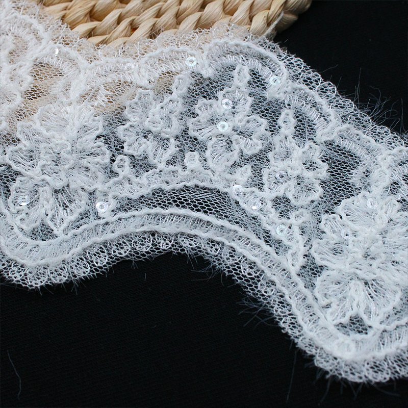 White trim decor lace trimming lace embroidery french tulle lace fabric for wedding evening dress