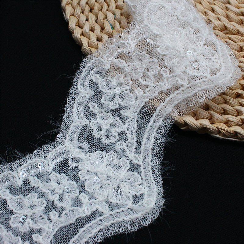 White trim decor lace trimming lace embroidery french tulle lace fabric for wedding evening dress