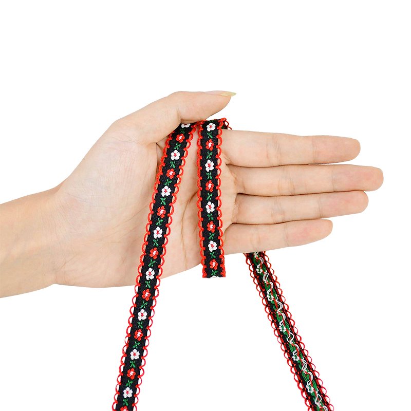 Wholesale Garment Decoration Red Ribbon 1.4CM Wide Trimmings Gold Bling Beaded Sequins Fabric bling lace trim