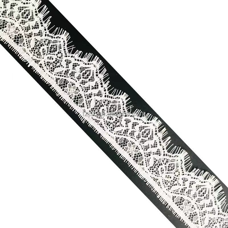White trim embroidery lace for dress decoration