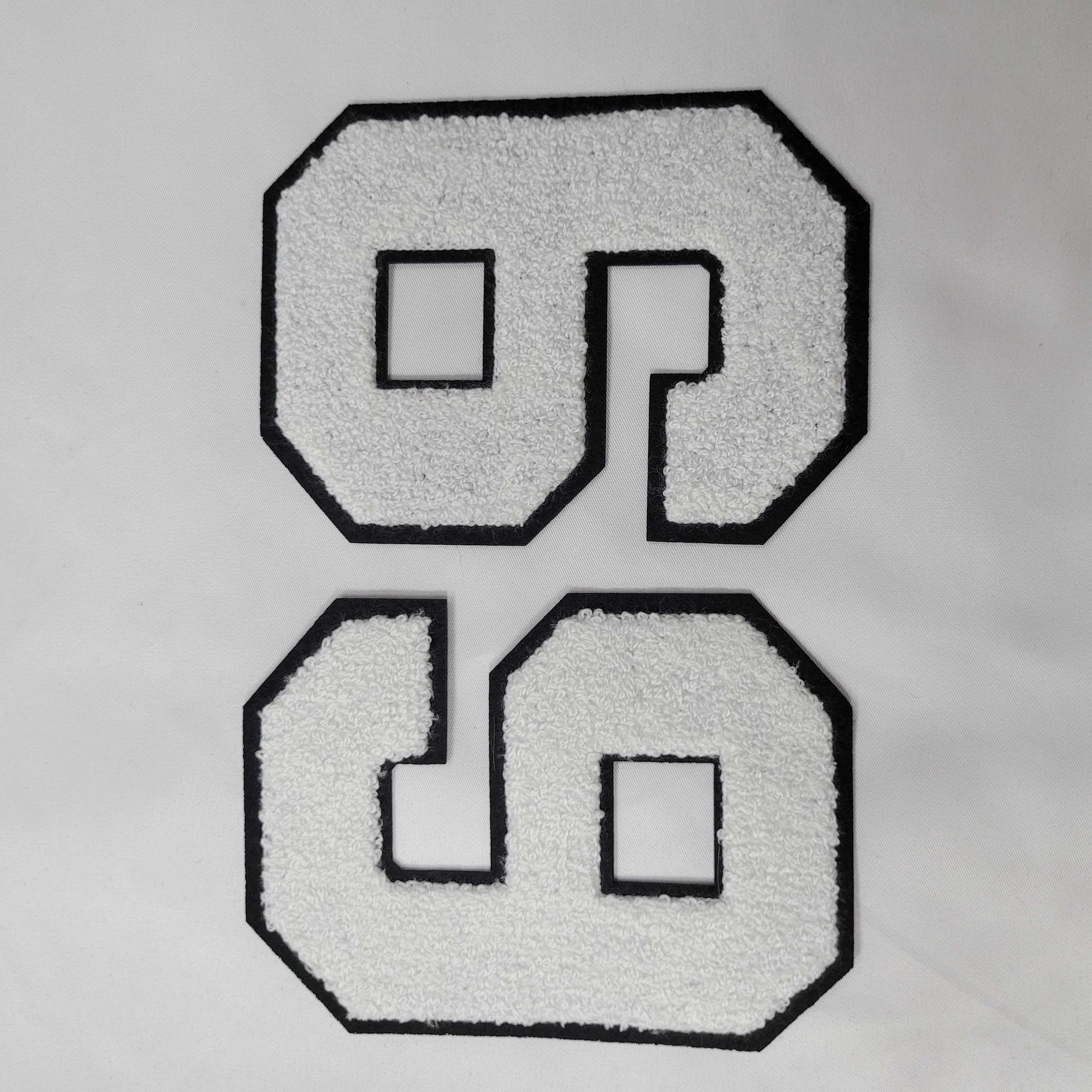 Chenille Number Patches for Clothing Iron on 4 inch Number Patches Trimmed in Black