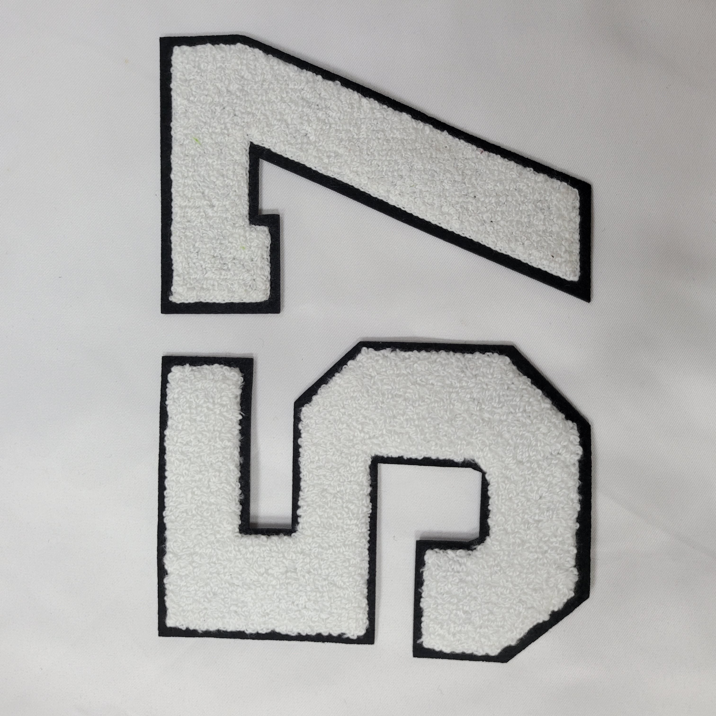 Chenille Number Patches for Clothing Iron on 4 inch Number Patches Trimmed in Black
