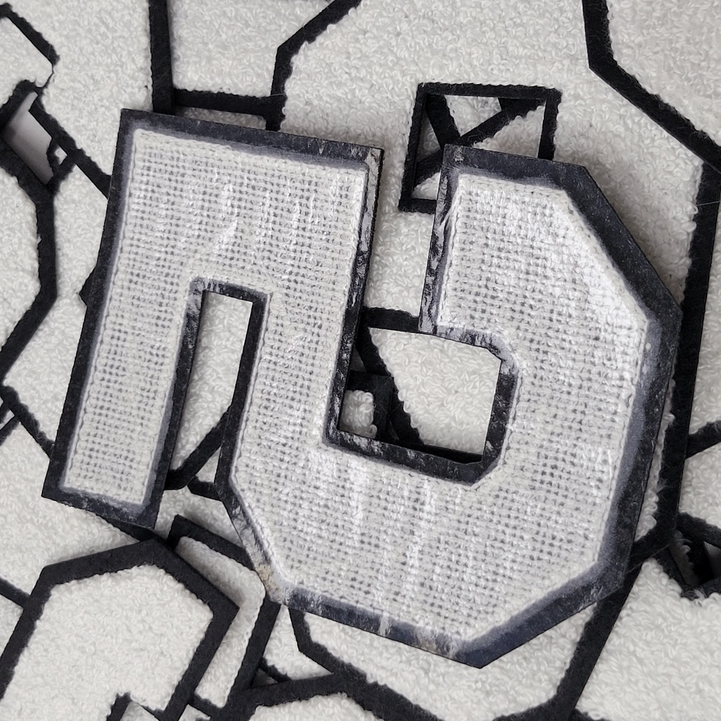 Chenille Number Patches for Clothing Iron on 4 inch Number Patches Trimmed in Black