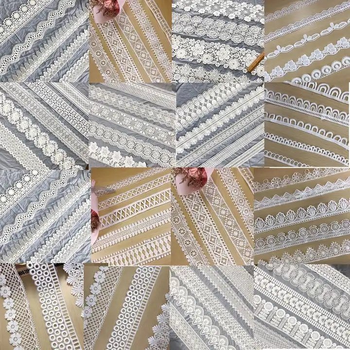 ZJ012 Wholesale Hot white 3.5cm lace trim Selling nylon 90% spandex 10% embroidered lace trim