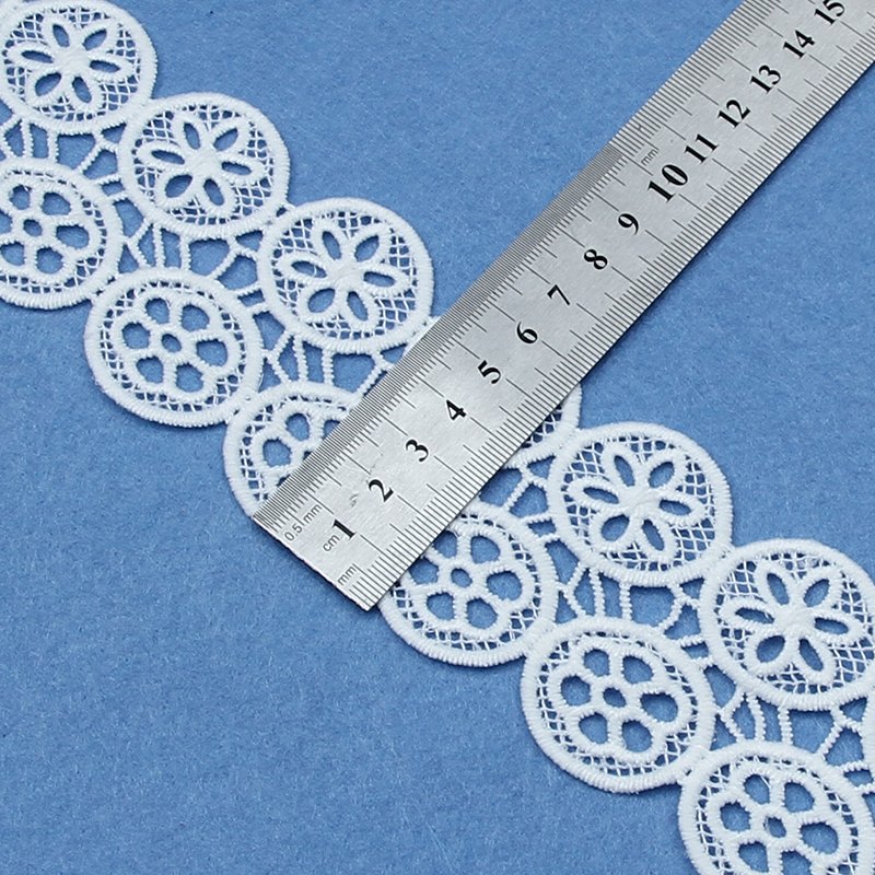 Factory customized fancy embroidery lace 100% polyester water-soluble chemical lace trimming for clothing lace edge decoration